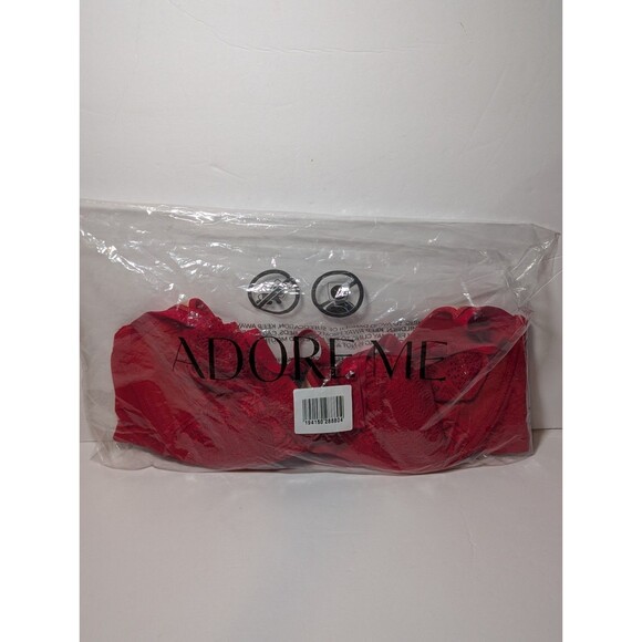 Adore Me Kaia Unlined Plus 40DD Red Lace Bra BNWT Underbust Underwire - Picture 2 of 5